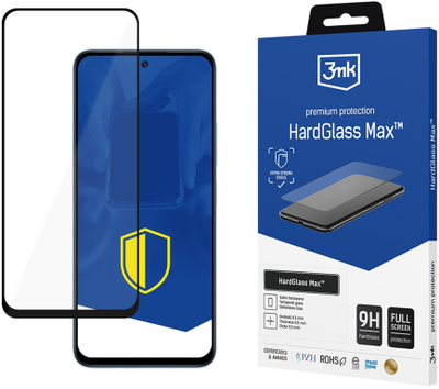 Xham mbrojtës 3MK HardGlass Max për Xiaomi Redmi 12, 9H, ekran i plotë, i zi