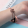 Метална нараквица за Xiaomi Mi Band 3/4/5/6, не'рѓосувачки челик, со декоративен ланец, розе голд