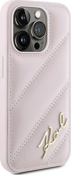 Futrollë Karl Lagerfeld për iPhone 15 Pro Max Diagonal Quilted, hardcase, e zezë