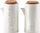 Set shishe për vaj dhe uthull Cookini Mondex Modern Life, porcelan, 2 copë, të bardha