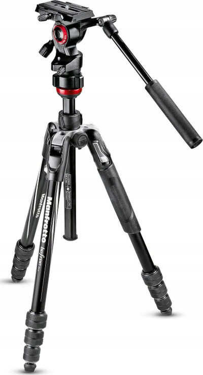 Tripod Manfrotto Befree Advanced Live Twist, alumin, për video, i zi