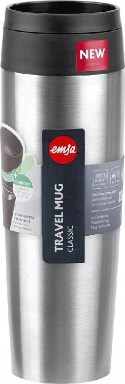Gotë termike Emsa Travel Mug Classic, 0.36L, 6 orë e ngrohtë 12 orë e ftohtë, gri
