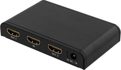 Ndarës HDMI Deltaco Prime, 1 në 2 porta, me furnizim 5V, i zi