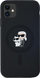 Kapotë telefoni Karl Lagerfeld KLHMN61SCMKCRHK për iPhone 11/Xr 6.1", me MagSafe, silikoni, e zezë