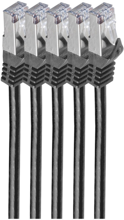 Set kabllo rrjeti Shiverpeaks BS75511-0.5S-SET5, Cat.7 S/FTP, 0.5 m, të zeza
