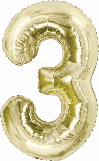 Balonë foli B&amp;C Champagne numri 3, 85cm, ngjyrë shampanjë