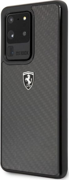 Mbrotëse telefoni Ferrari Carbon Heritage FEHCAHCS69BK, për Samsung Galaxy S20 Ultra, fibra karboni, e zezë