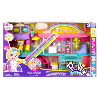 Lodër argëtuese Mattel Polly Pocket Sweet Adventures Rainbow Mall, 4+