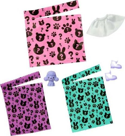 Kukull Barbie Chelsea Cutie Reveal Cozy Cute Tees, kostum poodle, me aksesore, vjollce