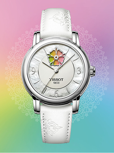 Orë për femra Tissot Lady Heart Flower Powermatic 80 T050.207.11.117.05, e argjendtë