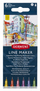Set stilolapsash me ngjyra Derwent Line Maker, 6 copë, 0.3mm