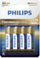 Bateri alkaline Philips AA Premium, paketë me 4 copë