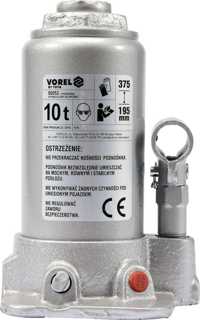 Krik hidraulik Vorel 80052, shtylle, 10T