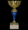 Kupë trofe metal 8369D, lartësi 23.5 cm, diametër 100 mm, ari me blu