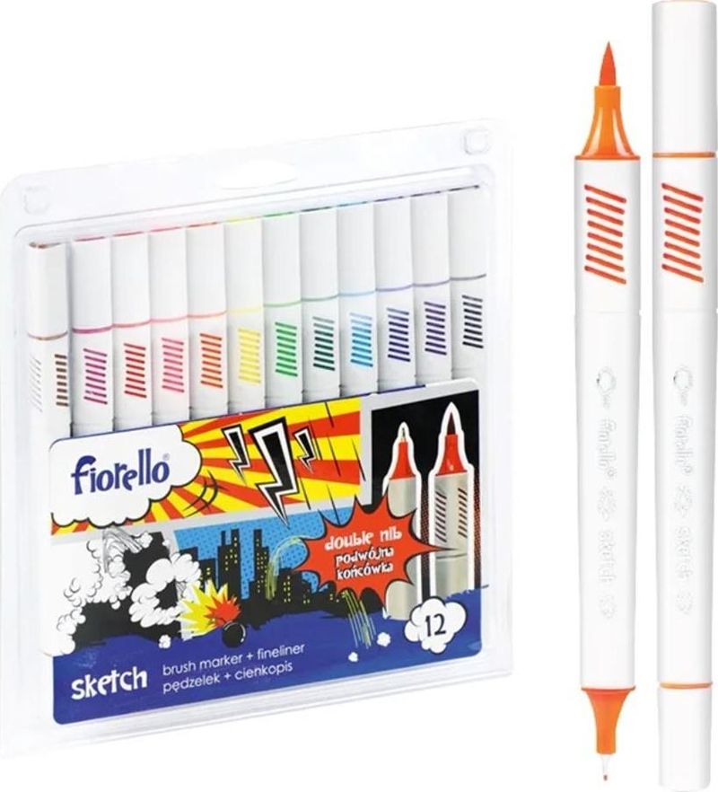 Set pisakë Fiorello Sketch, dyanshëm, 12 ngjyra, shumëngjyrësh