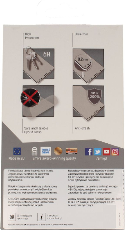 Xham mbrojtës 3MK FlexibleGlass Lite për Samsung Galaxy A6 2018, 0.2mm, hibrid, transparent