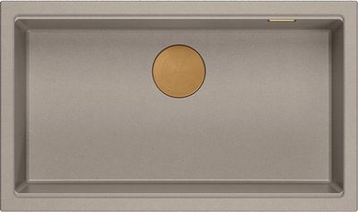 Lavaman kuzhine Quadron Logan 110, granit, 76x45cm, gri-bezhë Copper