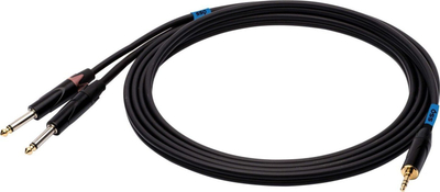 Kabllo audio SSQ MIJM2 SS-1814, Jack 3.5 mm në 2x Jack 6.3 mm, 3 m, e zezë