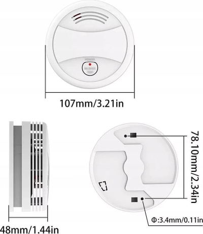 Detektor tymi Tuya WiFi, smart, me sirenë 90 dB, i bardhë
