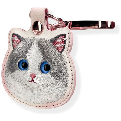 Mbajtëse AirTag Nimmy Big Eyed Pet 2.0 Cat, për qafore dhe çelësa, rozë