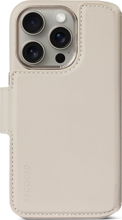 Mbulesë telefoni Decoded Detachable Wallet për iPhone 15 Pro, lëkurë, MagSafe, bezhë