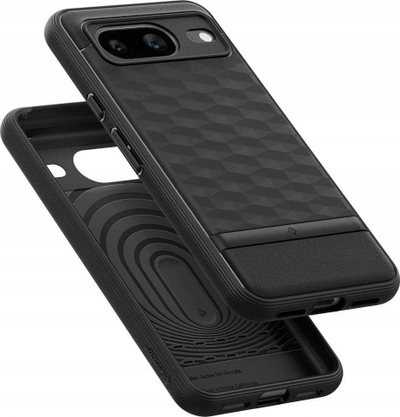 Këllëf telefoni Spigen Caseology Parallax për Google Pixel 8, gomë TPU, mbrojtje ushtarake, i zi mat