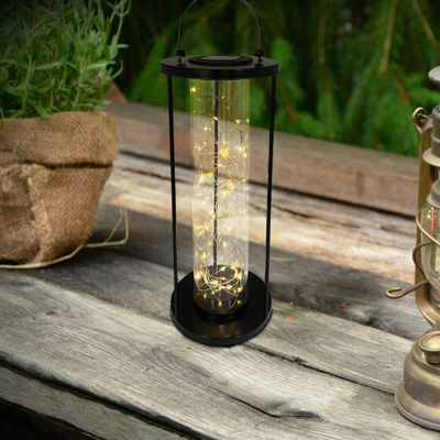 Llambë diellore kopshti LED, 46cm, 3000K, IP44, me sensor muzgut