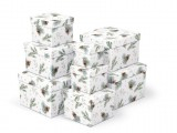Кутија за подарок Gift Box BN C-V006-DL, 14x14x11cm, украсен картон, бела свечена
