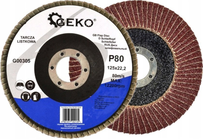 Disk gërryes GEKO, 125mm, P80