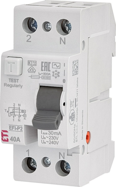 Çelës diferencial Eaton EFI P2 AC 40, 40A, 30mA, i bardhë