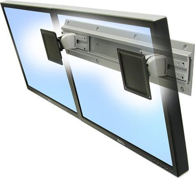 Mbajtëse muri për dy monitorë Ergotron Neo-Flex, deri 24", mban deri 25 lb, gri