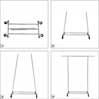 Varëse rrobash MobilRack Clothes Rack, me rrota, me dy shufra, e zezë