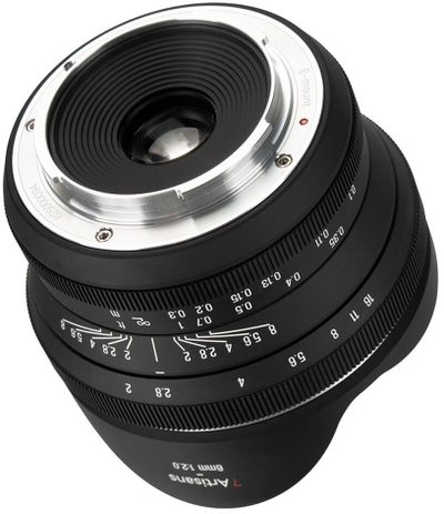 Objektiv 7Artisans 6mm F2.0 Fisheye, për Sony E, manual, i zi