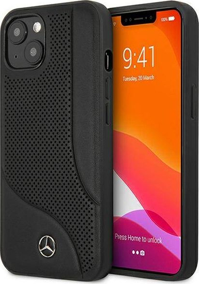 Kapak telefoni Mercedes MEHCP13SCDOBK për iPhone 13 Mini 5.4", lëkurë, i zi