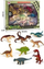 Lodër set dinosauri K Toys Dinosaur Carnival, 8 copa, figura gome, shumëngjyrëshe