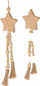 Varëse dekorative Eco Nature Wooden Star, prej druri, stil boho, ngjyrë druri