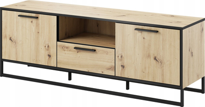 Komodë TV Vivaldi Meble BROOK 2D1S, 150cm, lisi artisan, e zezë
