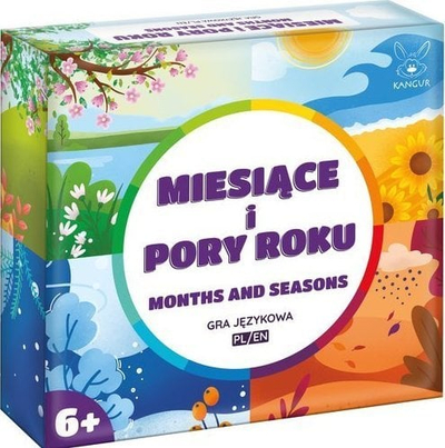 Loja edukative Kangaroo Months and Seasons, mësimi i muajve dhe stinëve, në polonisht dhe anglisht, shumëngjyrëshe