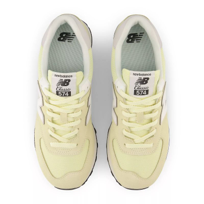 Atlete New Balance 574, material tekstil, të verdha me të bardha