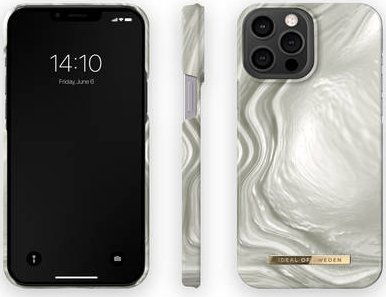 Mbulesë telefoni iDeal of Sweden Luminous Pearl, për iPhone 13 Pro Max, e bardhë gri
