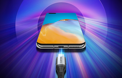 Kabllo USB Lention USB A me USB C, 6A, 1m, e zezë