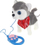 Lodër pelushi Husky Smart Electric Plush Dog, interaktive, me zinxhir, gri me të bardhë