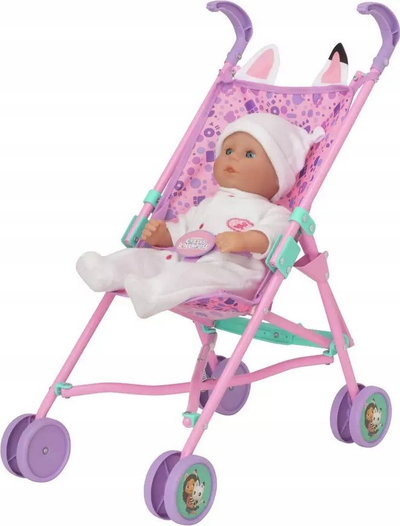 Karrocë për kukulla Spin Master Gabby's Dollhouse Dolls Stroller, lodër për fëmijë, shumëngjyrëshe