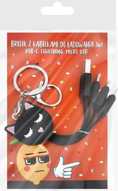 Varëse çelësash Mcd Kitty 3n1, me kabllo karikimi 3n1, shumëngjyrëshe