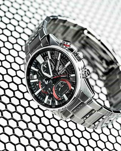 Orë dore për meshkuj Casio Edifice Premium EQB-1200D-1AER, e argjendtë