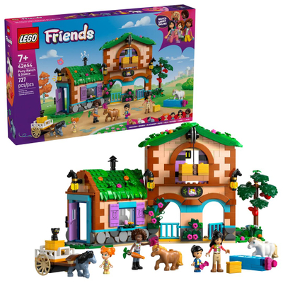 Lodër LEGO Friends Farm and Stable for Pony 42654, sete ndërtimi, me stallë