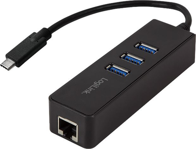 Hub USB C LogiLink UA0283, 3 porta USB 3.2, Gigabit Ethernet, i zi