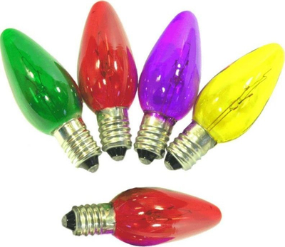 Сет декоративни светилки за божиќна елка Christmas Tree Bulb, 15V, навој E10, повеќебојни