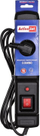 Parazëshëm Activejet Combo, 3 priza, kabllo 5 m, i zi