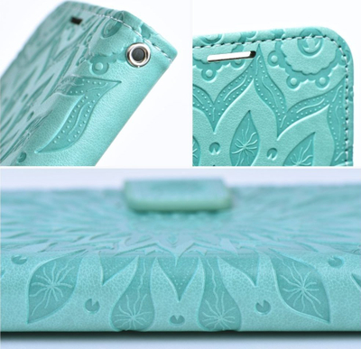 Mbulesë telefoni MEZZO Green Mandala për Samsung Galaxy S23 Ultra, flip cover, me rrip dore, jeshile